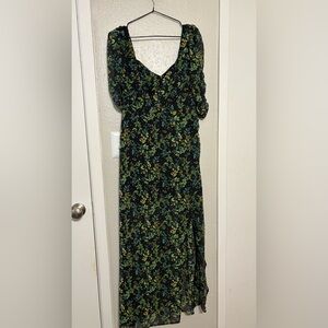Francesca Floral Green Maxi Dress